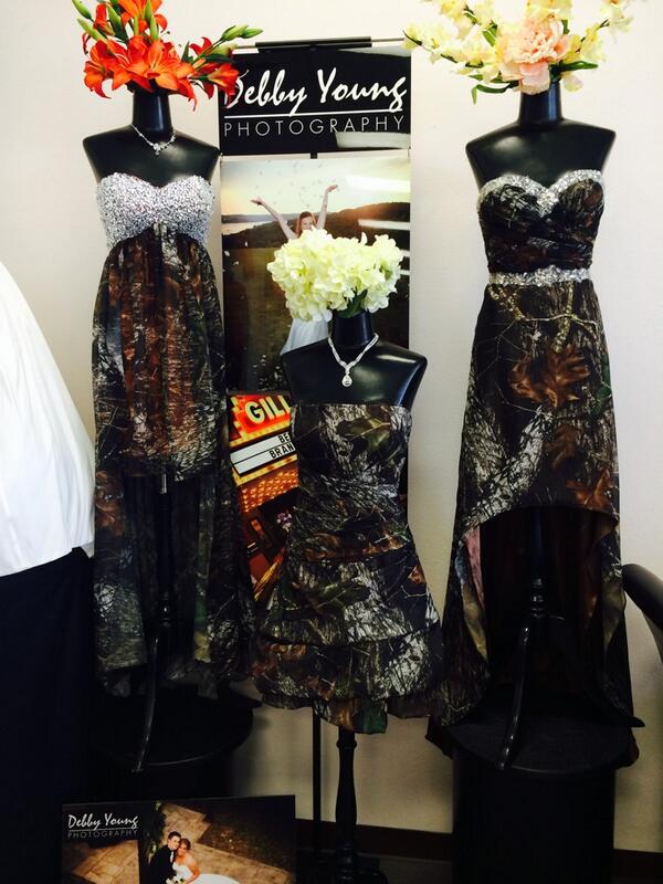 KarlsBridal's tweet photo. Camouflage gown trunk show this weekend! #camouflagedresses #prom2014 http://t.co/39Zt8d9t4J