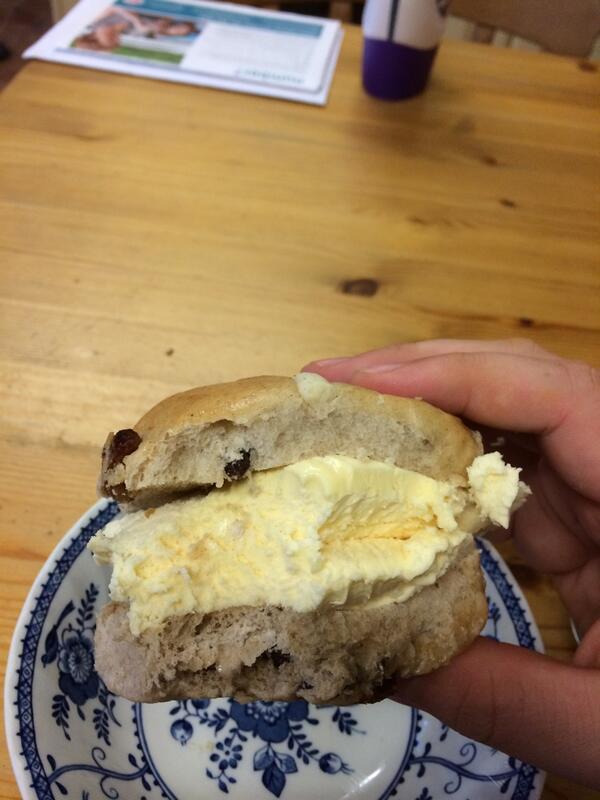 SimonC_S's tweet image. #DaySeventyNine hot cross bun and ice cream :)