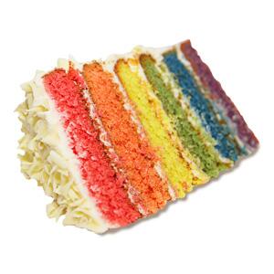 dessertsOW's tweet photo. Desserts On Wheels Rainbow Cake. Huge seller, you guys love this! 7 layers of rainbow heaven! #rainbowcake http://t.co/dsBHEekpEq