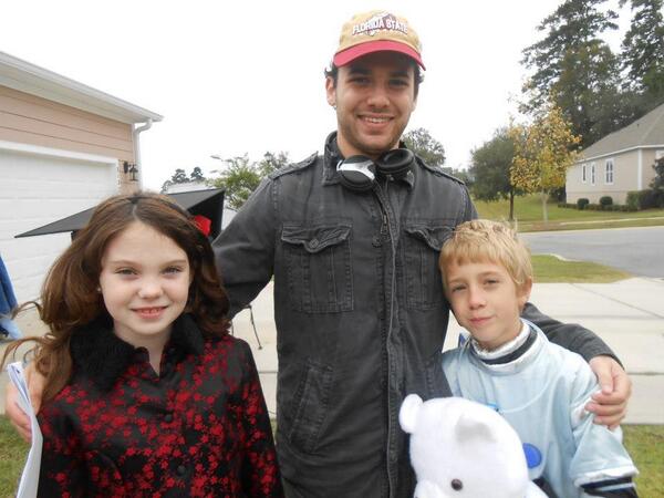 TotheMoonShort's tweet image. Writer/Director Eric Jaffe poses with Matthew Slade and @KennBrice on the set of "To the Moon" #lessboring #throwback