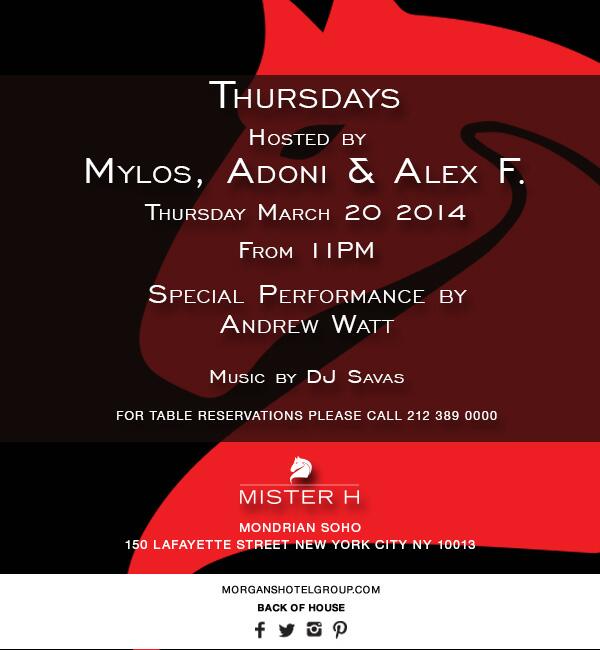 4AMNYC's tweet photo. Tonight @Andrew50Watt at @MisterHSoHo NYC http://t.co/z9c8cj3kWh