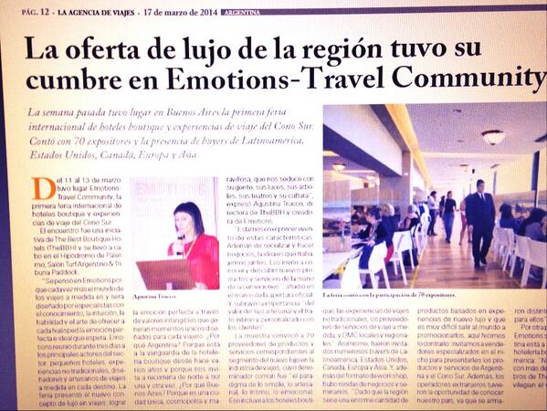 PlannerGroupArg's tweet image. Excelente nota de Emotions en Ladevi, no te la pierdas