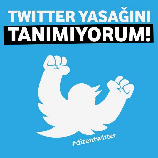 Madem sanal yasak var, o zaman sanal protestoya başlıyoruz. Her RT bir protesto arkadaşlar!
#ErdoganBlocksTwitter