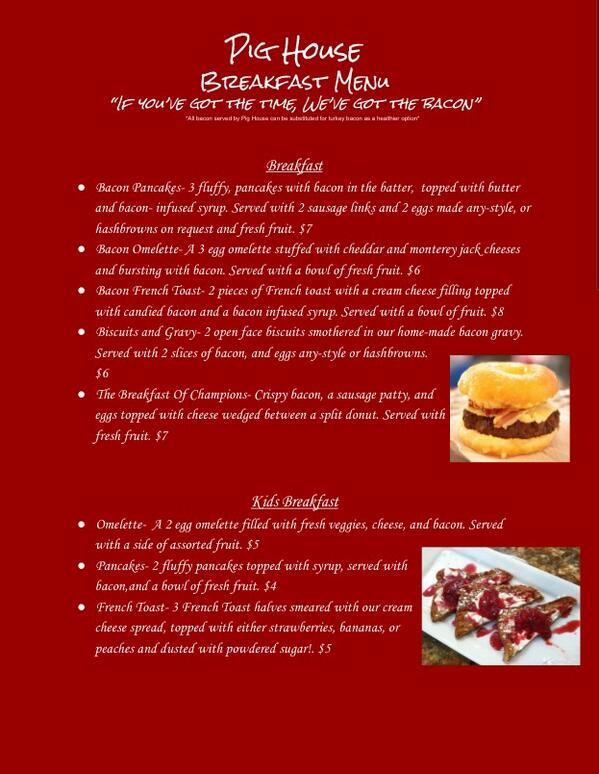 ThePigHouse's tweet image. Our new breakfast menu! #yummmyy #food