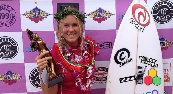 wsl's tweet photo. Congratulations to @bethanyhamilton, winner of the 2014 @surfnsea Women's Pipeline Pro!! http://t.co/TXzaCIbI69