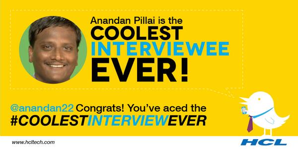 hcltech's tweet image. #CoolestInterviewEver has found its Digital Trotter.
Congratulations Anandan Pillai (@anandan22)