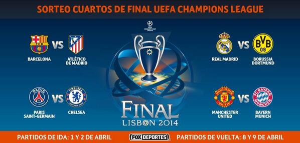 Futbool_Fotos's tweet photo. Cuartos de final de la UEFA Champions League http://t.co/tT7UvDv2tl
