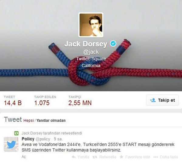 annonymci's tweet photo. #CT 
Twitter’ın kurucusu @jack `dan Türkçe tweet! http://t.co/uZebgOiPAK