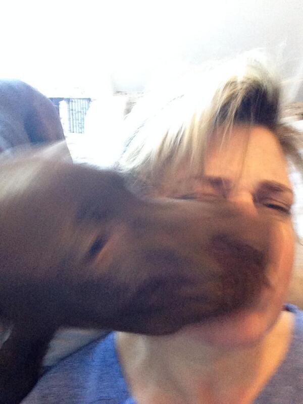 LlornGreaves's tweet photo. My daughter's 'no make-up' selfie, and Dave helping her !! http://t.co/b8KAoQLSuR
