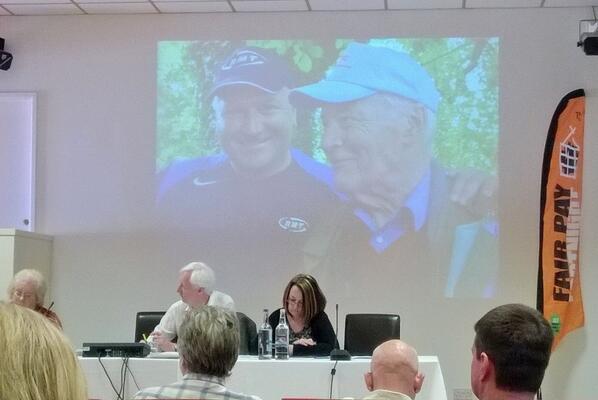 SouthWestFBU's tweet image. Delegates @swtuc remember the inspirational lives of Tony Benn &amp;amp; Bob Crow #ripcomrades