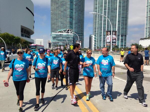 LaurensKids's tweet image. Walking w #CoachSpo &amp;amp; Steve Stowe @MiamiHEAT #WhyIWalk #WalkinMyShoes