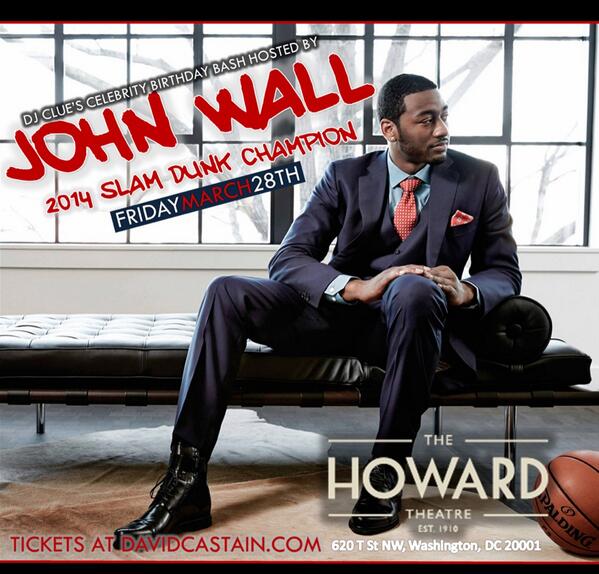 DavidCastain's tweet image. #NBA #SlamDunkChamp @John_Wall will be at Howard Theatre next Friday