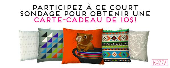 Un sondage de 10 minutes pour un certificat-cadeau de 10$! RT pour un bon deal! bitly.com/1mk07mS