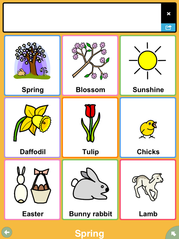 TherapyBox's tweet image. A new page to chat about spring on ChatAble #aacapps #slpeeps #augcomm