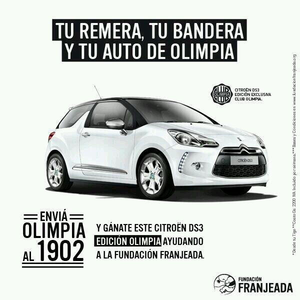 FormativasO's tweet image. ENVIÁ OLIMPIA AL 1902, AYUDÁ A LAS FORMATIVAS Y GANATE ESTE CITROEN DS3 EDICION #OLIMPIA.