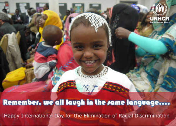 UNHCRUK's tweet photo. Happy International Day for the Elimination of Racial Discrimination.

Remember, we all laugh in the same language http://t.co/c56kxhPtcY