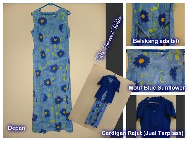 TheSecondValue's tweet image. Ini detail #dress blue sunflower tadi. Drycleaned already  #50rb only   #secondstuff #secondhand #garagesale