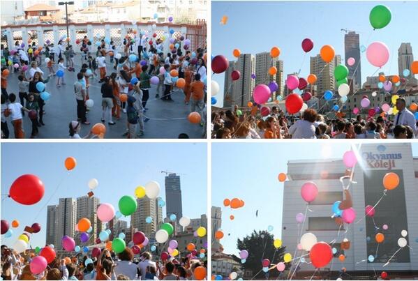 Dünya Su Gününü anlamlı mesajlarını uçan balonlarla gökyüzüne bırakarak kutladılar..