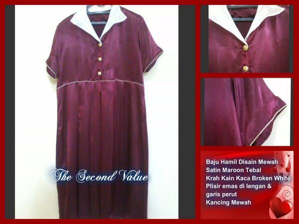 TheSecondValue's tweet image. BAJU HAMIL MAROON #nocacat satin , tebal,halus,adem,furing bs unt formil #100rb   #secondstuff #secondhand #garagesale