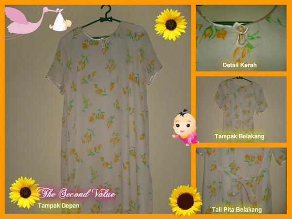 TheSecondValue's tweet image. BAJU HAMIL Motif Bunga Kuning,sifon tebal,full furing,drycleaned already #75rb  #secondstuff #secondhand #garagesale