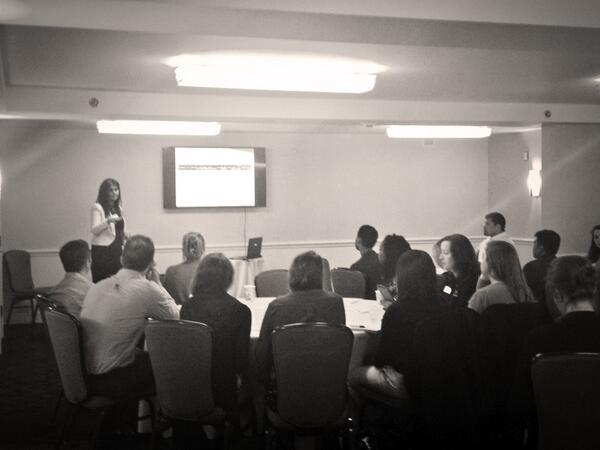 MzLaurenPorter's tweet photo. Great workshops going on @DigitalAthens_ ! Ellie Ahmadi from @Protiviti speaks about ROI on digital marketing. http://t.co/wcKLlIYPAA