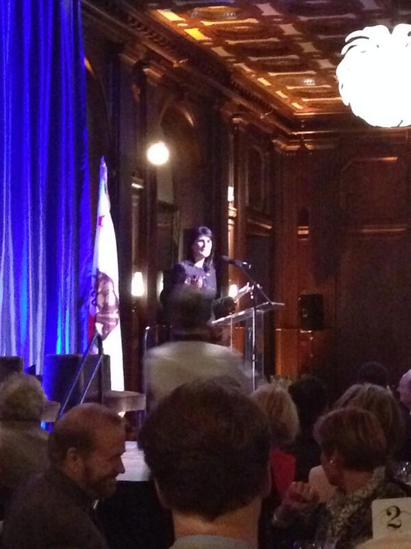 ModerateMoyer's tweet photo. @nikkihaley speaking at Lincoln day dinner in San Francisco http://t.co/4Ux8ceZTIJ