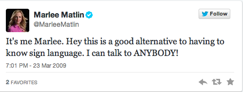 MarleeMatlin's tweet photo. Happy Birthday Twitter! You're 8 years old. What do you want for your birthday? Well, anyway, here's my FIRST tweet. http://t.co/yI9AsGM9BQ