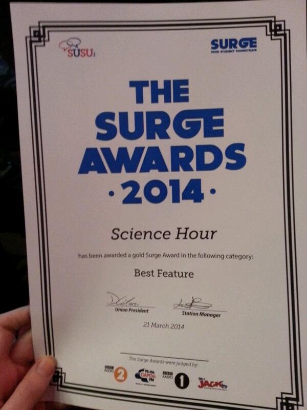 Science Hour, it's award winning! <a href="/CaitPercy/">Cait Percy</a> and <a href="/cfrohmaier/">Chris Frohmaier</a> rock!
