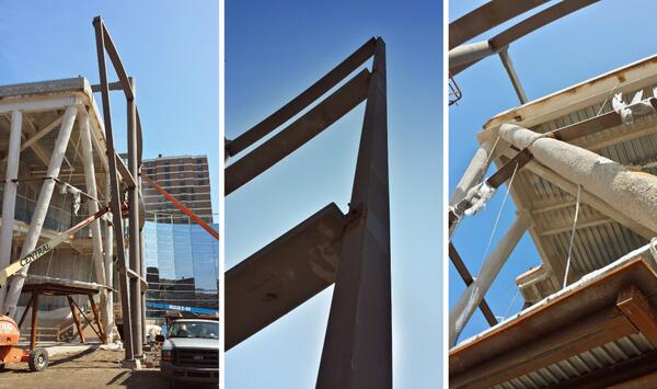 JasonSmithD's tweet photo. Taking shape—Last pieces of steel @AdvocateMasonic! #Digital #design + #constructoin @timrtracey http://t.co/F2U3j3IkSU