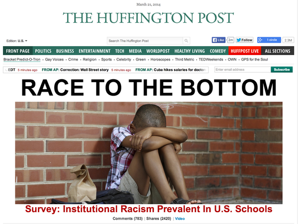 Funchilde's tweet image. institutional racism rampant and real RACE TO THE BOTTOM @HuffingtonPost huff.to/lBOS8j