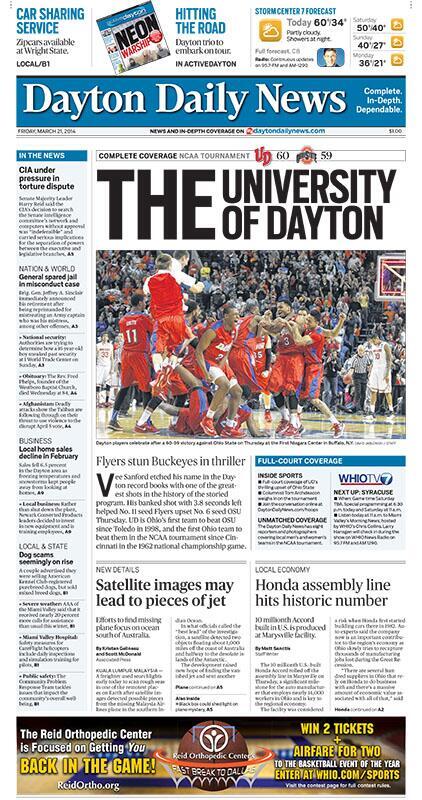 ChipBeale's tweet photo. Gotta love when the headline captures the moment! Way to go viral DDN! @daytondailynews http://t.co/6W0wEAfv5n
