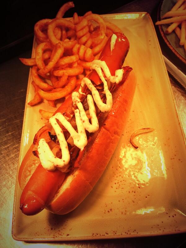 #NewMenu the super hotdog, with bacon and mustard mayo