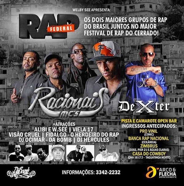 dexter8anjo's tweet photo. ALÔ, #BRASÍLIA!!!
AMANHÃ ESTAREMOS JUNT@S NO FESTIVAL #RapFederal FAZENDO UMA GRANDE FESTA!!! PAZ A TOD@S E ATÉ LÁ. http://t.co/RGtF9vxGaJ
