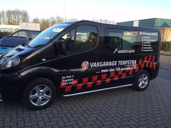 Vandaag een mooie belettering gemaakt op de service auto van <a href="/vgTerpstra/">Vakgarage Terpstra</a>