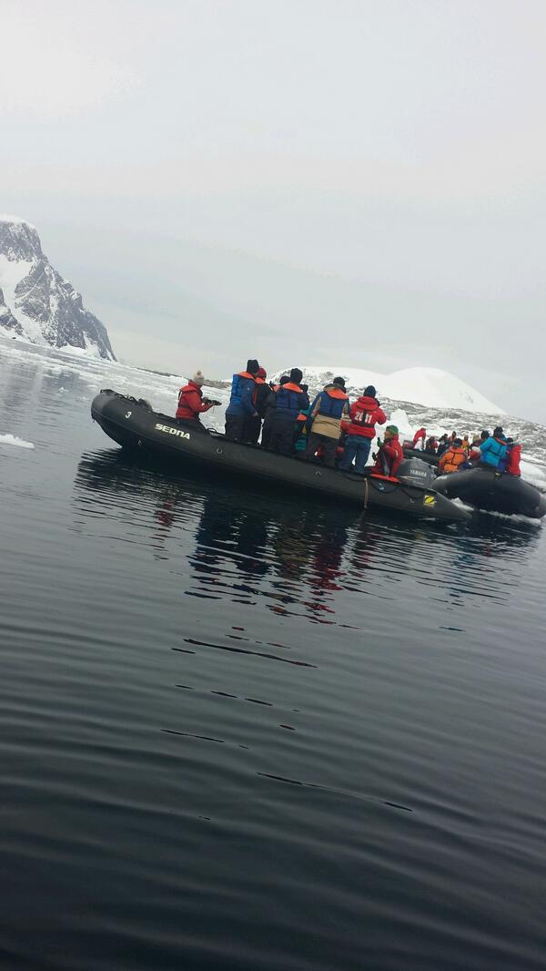 A whale of a time...out in the Zodiac boats chasing whales in the open seas in Antarctica @robswan2041