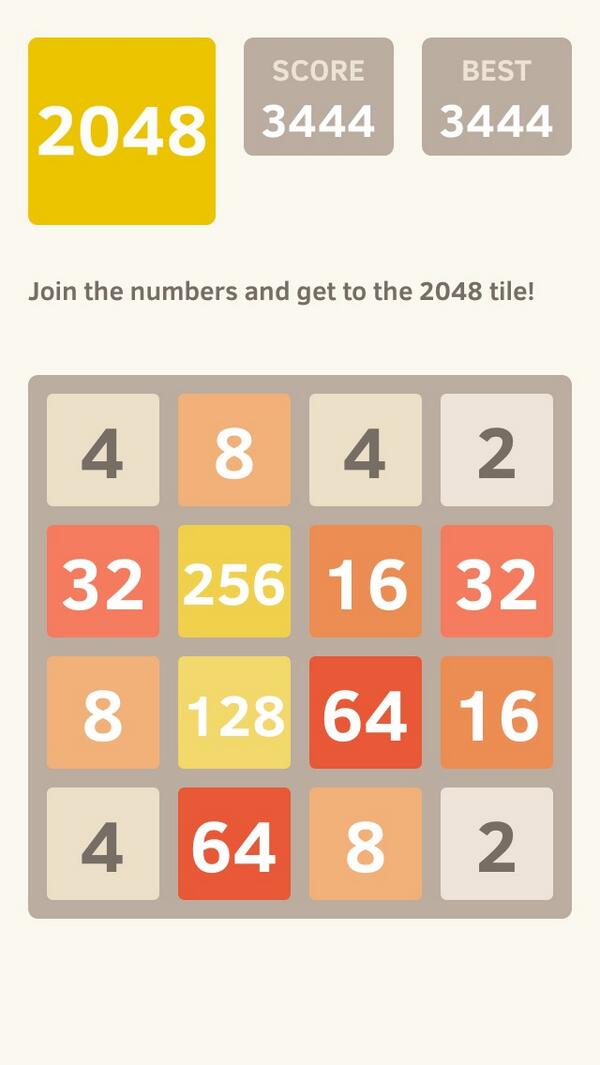 I scored 3444 points at 2048, a game where you join numbers to score high! <a href="/2048_game/">2048</a> itunes.apple.com/app/2048/id840…