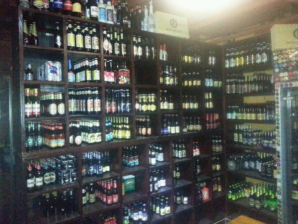 StevoNZ's tweet photo. Beer porn @stevebiddle 120 different beers in Beijing #beerporn #troublebar http://t.co/FyHNxYU8JH