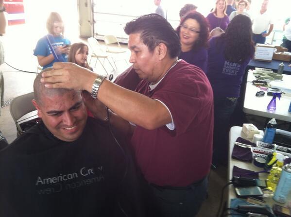 San Marcos mayor is shaving his head for five yr. old Waylon who is being treated for cancer. More than 40 are bald.