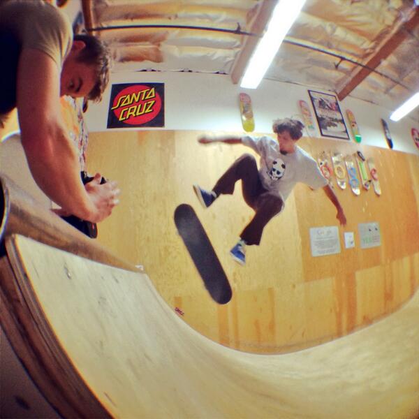 Google flip to fakie! #KruxTrucks rider @LouieBarletta yesterday at the Google miniramp during the live YouTube feed