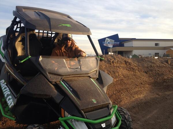 REXBURGMS's tweet image. Tim takes 1st demo ride on The new Rexburg Motorsports demo track! #wildcat
