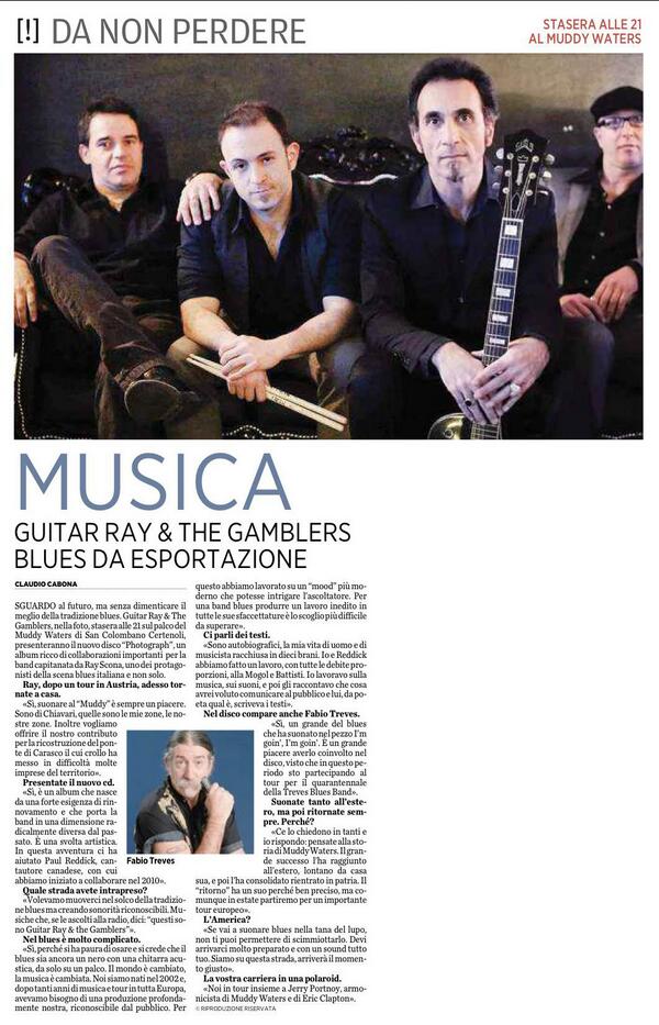 GuitarRay's tweet image. GuitarRay LIVE questa sera 21:30 al Muddy Waters di Calvari (GE) per la presentazione del CD #PHOTOGRAPH #ilsecoloxix