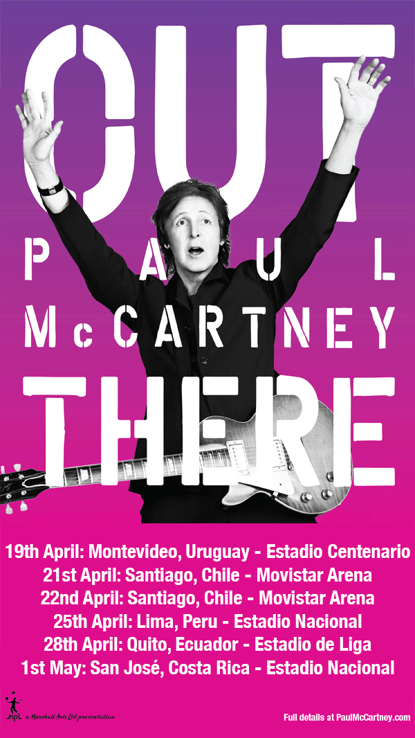 PaulMcCartney's tweet photo. Tickets for Paul’s gig in Montevideo, Uruguay are now on sale! http://t.co/k1dgppI1zi #OutThere http://t.co/1OsdyXcAqM