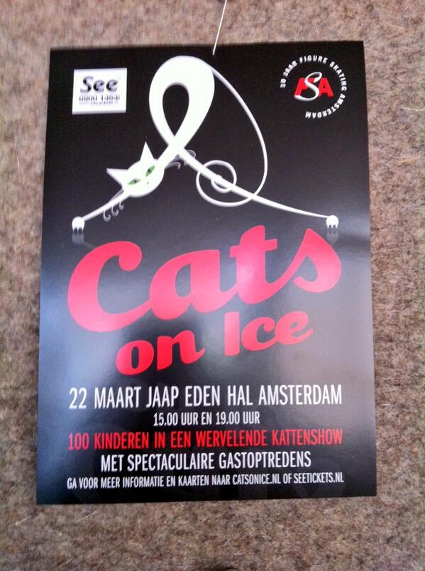 Vandaag show : Cats' on ice ! Het word super  :) iedereen kan nog komen kijken en een kaartje kopen bij de kassa 🏃