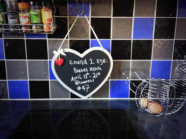 Just a little reminder on the kitchen chalk board that something important is not far away <a href="/OfficialBSB/">British Superbike Championship</a> <a href="/TAG_Racing/">TAG Honda</a>