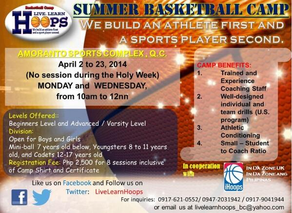 LiveLearnHoops's tweet photo. Join Live.Learn.Hoops Summer FUNdamental Camp and Learn Basketball the Right Way! http://t.co/3Ww7qjnbrd