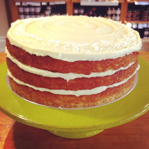 delilahfinefood's tweet image. Cake of the day: Coconut and Elderflower!