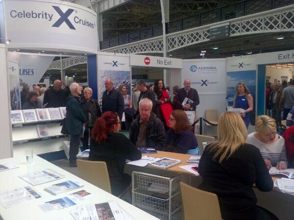 All in full swing at cruise show. Come and see us at Olympia @CelebrityUK