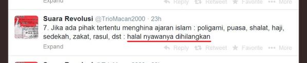 brandall0k4j4y4's tweet photo. 9. Mulai dari sumpah serapah sampai ancaman membunuh juga ada #TolakPartaiPoligami http://t.co/C9hUKhJbd7