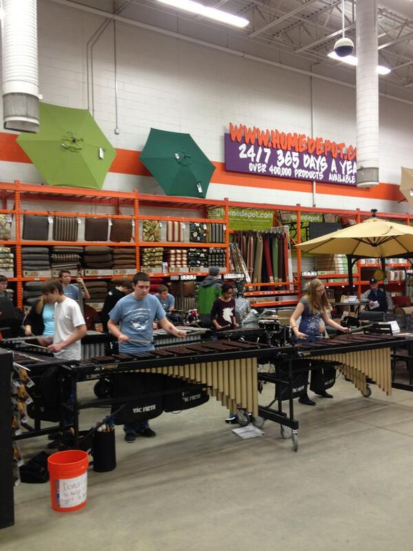 Come listen to the Lake Orion High School percussion band play at the Lake Orion Home Depot Home Show today...