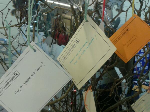 TimetoChange's tweet image. Questions on the @oxfordshiremind #humansearchengine tree. It&apos;s #TimetoTalk!